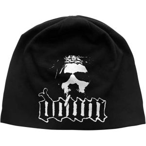 Down: Logo/Face (Discharge Print) - Black Beanie Hat Preorder