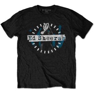 Ed Sheeran: Dashed Stage Photo - Black T-Shirt