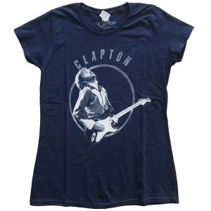 Eric Clapton: Vintage Photo - Ladies Navy Blue T-Shirt