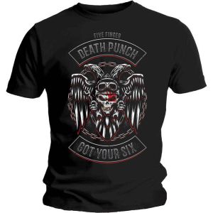Five Finger Death Punch: Biker Badge - Black T-Shirt