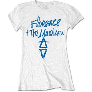 Florence & The Machine: Hand Drawn Logo - Ladies White T-Shirt