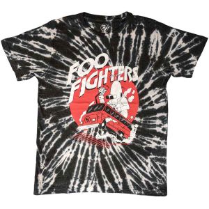 Foo Fighters: Speeding Bus (Dip Dye, Dye Wash) - Black T-Shirt