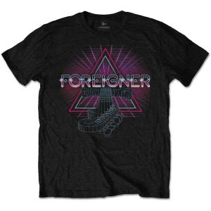 Foreigner: Neon Guitar - Black T-Shirt