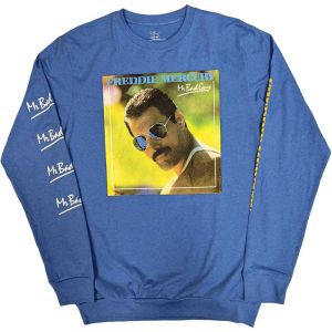 Freddie Mercury: Mr Bad Guy (Sleeve Print) - Blue Long Sleeve T-Shirt