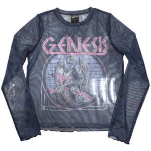 Genesis: Bird Hand (Mesh, Sublimation Print) - Blue Ladies Long Sleeve T-Shirt