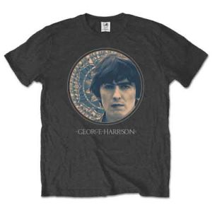 George Harrison: Circular Portrait - Charcoal Grey T-Shirt