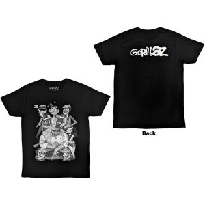 Gorillaz: George Spray (Back Print) - Black T-Shirt