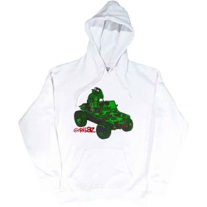 Gorillaz: Green Jeep - White Pullover Hoodie