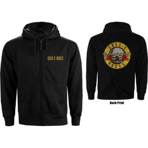 Guns N' Roses: Classic Logo (Back Print) - Black Zip-up Hoodie