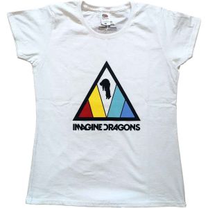 Imagine Dragons: Triangle Logo - Ladies White T-Shirt