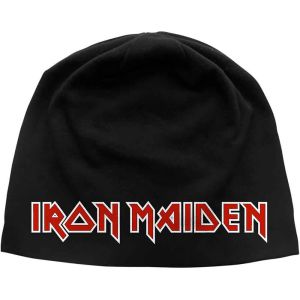 Iron Maiden: Logo (Discharge Print) - Black Beanie Hat Preorder