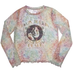 Janis Joplin: Pearl (Mesh, Sublimation Print) - White Ladies Long Sleeve T-Shirt