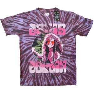 Janis Joplin: Pink Shades (Dip Dye, Dye Wash) - Purple T-Shirt