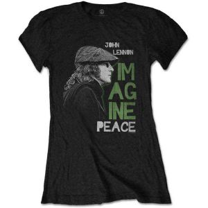 John Lennon: Imagine Peace - Ladies Black T-Shirt