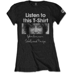 John Lennon: Listen Lady - Ladies Black T-Shirt