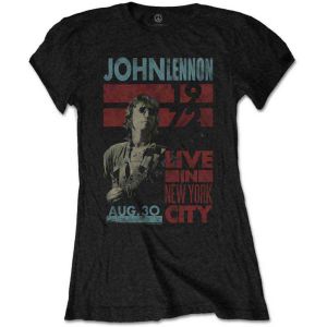 John Lennon: Live in NYC - Ladies Black T-Shirt