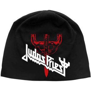 Judas Priest: Logo & Fork (Discharge Print) - Black Beanie Hat Preorder