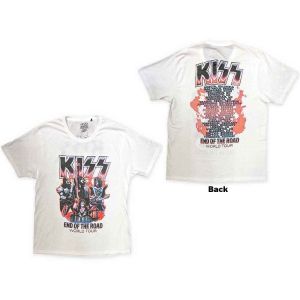 KISS: End Of The Road Band Playing (Back Print) - White T-Shirt