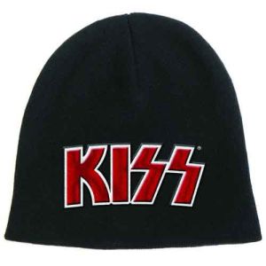 KISS: Red on White Logo - Black Beanie Hat