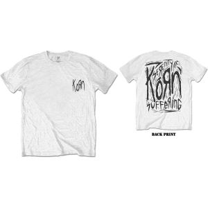 Korn: Scratched Type (Back Print) - White T-Shirt