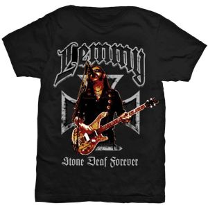 Lemmy: Iron Cross Stone Deaf Forever - Black T-Shirt