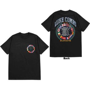 Luke Combs: Tour '23 Flag (Back Print) - Black T-Shirt