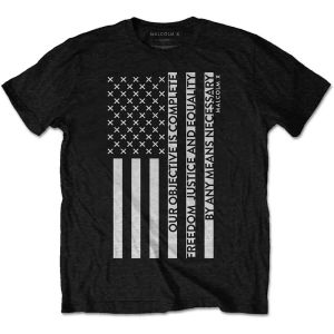 Malcolm X: Freedom Flag - Black T-Shirt