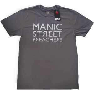 Manic Street Preachers: Reversed Logo - Charcoal Grey T-Shirt