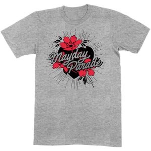 Mayday Parade: Heart and Flowers - Grey T-Shirt