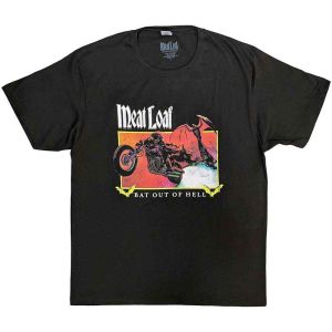 Meat Loaf: Bat Out Of Hell Rectangle - Charcoal Grey T-Shirt