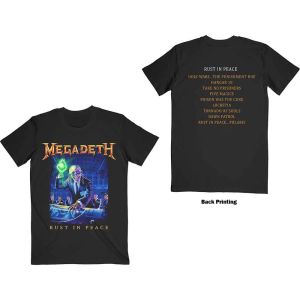 Megadeth: Rust In Peace Track list (Back Print) - Black T-Shirt