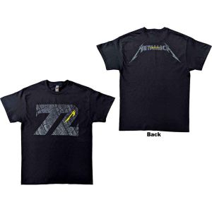 Metallica: 72 Seasons Charred Logo (Back Print) - Black T-Shirt