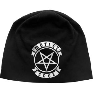 Motley Crue: Pentagram (Discharge Print) - Black Beanie Hat Preorder