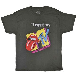MTV: Rolling Stones I Want My MTV - Charcoal Grey T-Shirt