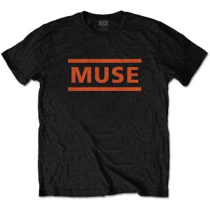 Muse: Orange Logo - Black T-Shirt