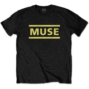 Muse: Yellow Logo - Black T-Shirt