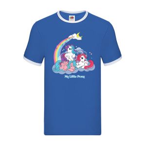 My Little Pony: Rainbow Blue White Ringer T-Shirt