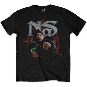 Nas: Red Rose - Black T-Shirt