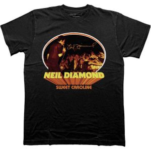 Neil Diamond: Sweet Caroline Oval - Black T-Shirt