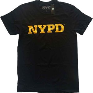 New York City: NYPD Text Logo - Black T-Shirt