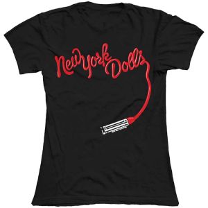 New York Dolls: Lipstick Logo - Ladies Black T-Shirt