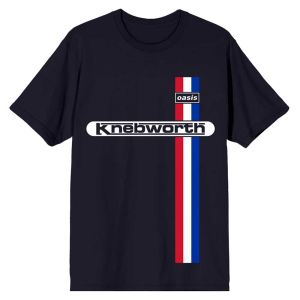 Oasis: Knebworth Vertical Stripe - Blue T-Shirt