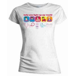 One Direction: Line Drawing (Skinny Fit) - Ladies White T-Shirt