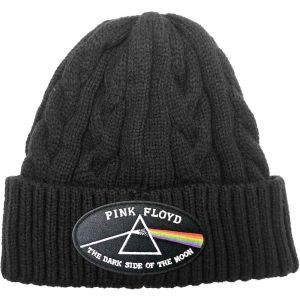 Pink Floyd: The Dark Side of the Moon Black Border (Cable Knit ) - Black Beanie Hat Preorder