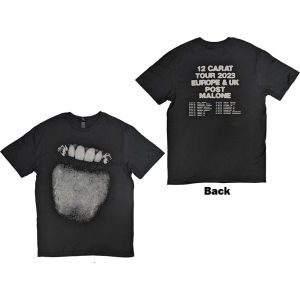 Post Malone: Fangs 2023 Tour Dates (Back Print) - Black T-Shirt