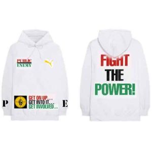 Public Enemy: Fight The Power (Back Print) - White Pullover Hoodie