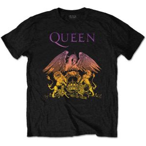 Queen: Gradient Crest - Black T-Shirt