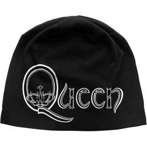 Queen: Logo (Discharge Print) - Black Beanie Hat Preorder