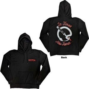 Queens Of The Stone Age: Snake Logo (Back Print) - Black Pullover Hoodie