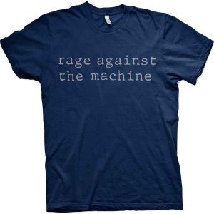 Rage Against The Machine: Original Logo Navy Blue T-Shirt